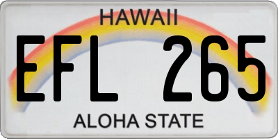 HI license plate EFL265