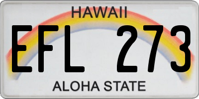 HI license plate EFL273