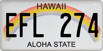 HI license plate EFL274