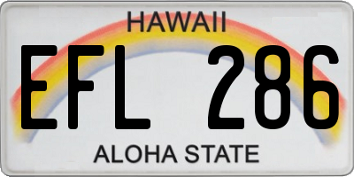 HI license plate EFL286
