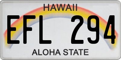 HI license plate EFL294