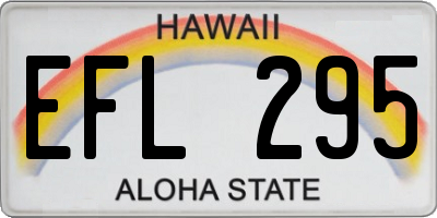 HI license plate EFL295