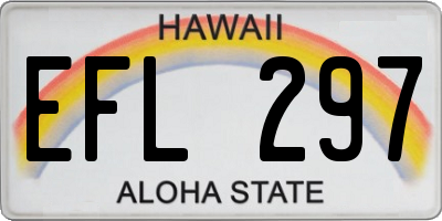 HI license plate EFL297