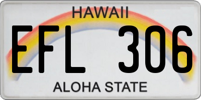 HI license plate EFL306