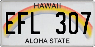 HI license plate EFL307