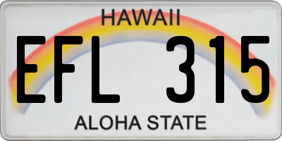 HI license plate EFL315