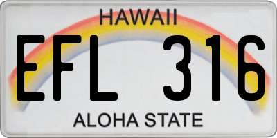 HI license plate EFL316