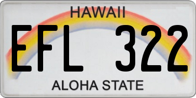 HI license plate EFL322