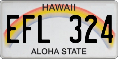 HI license plate EFL324