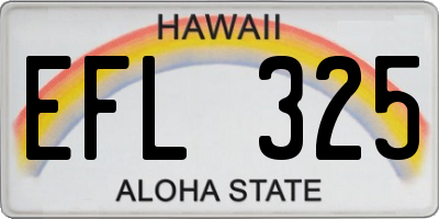 HI license plate EFL325