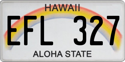HI license plate EFL327