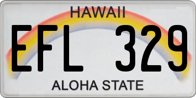 HI license plate EFL329