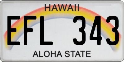 HI license plate EFL343