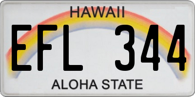 HI license plate EFL344