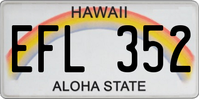 HI license plate EFL352