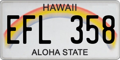 HI license plate EFL358