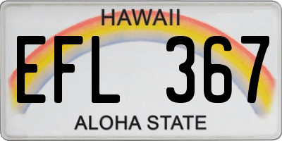 HI license plate EFL367