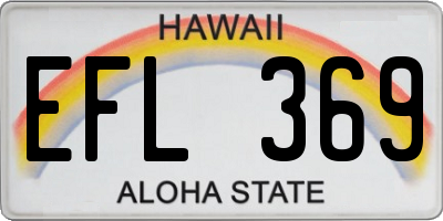 HI license plate EFL369