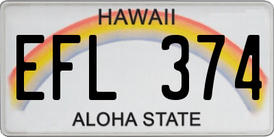 HI license plate EFL374