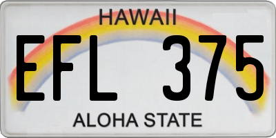 HI license plate EFL375