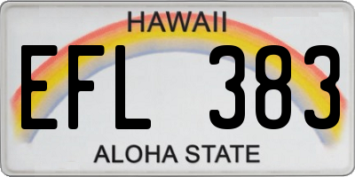 HI license plate EFL383