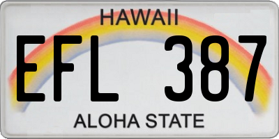 HI license plate EFL387
