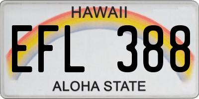 HI license plate EFL388