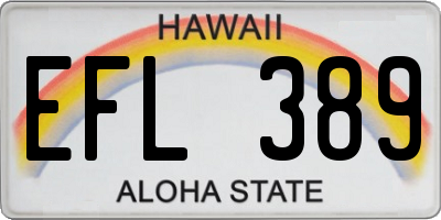 HI license plate EFL389