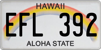 HI license plate EFL392