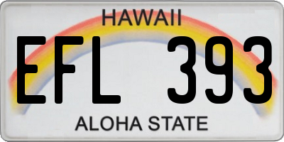 HI license plate EFL393