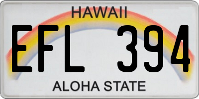 HI license plate EFL394