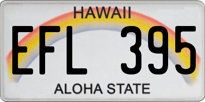 HI license plate EFL395