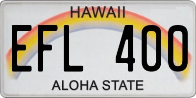 HI license plate EFL400