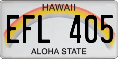 HI license plate EFL405