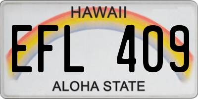 HI license plate EFL409