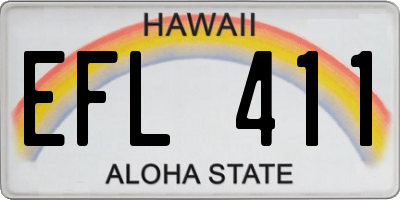 HI license plate EFL411