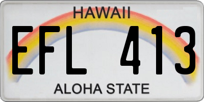 HI license plate EFL413