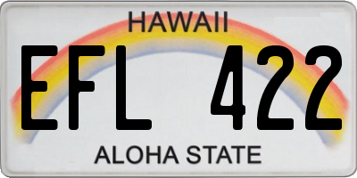 HI license plate EFL422