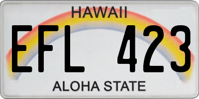 HI license plate EFL423