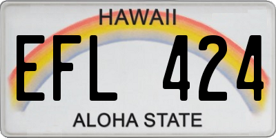 HI license plate EFL424