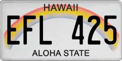HI license plate EFL425