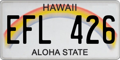 HI license plate EFL426