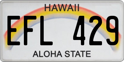 HI license plate EFL429