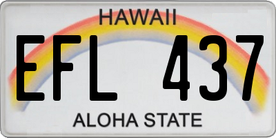 HI license plate EFL437