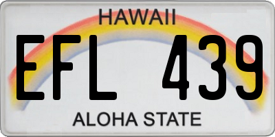 HI license plate EFL439