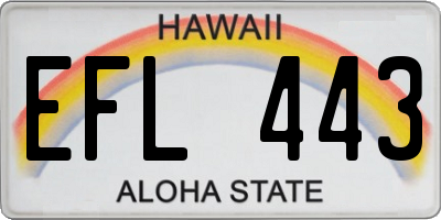 HI license plate EFL443