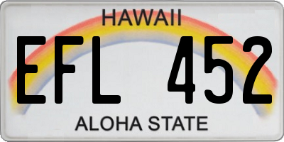 HI license plate EFL452
