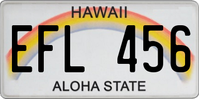 HI license plate EFL456
