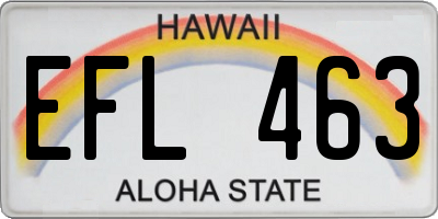 HI license plate EFL463