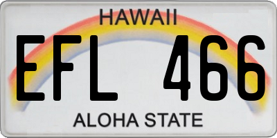 HI license plate EFL466